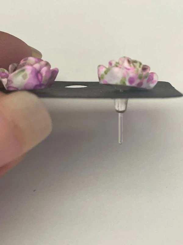 Boucles d’oreilles rose bicolore – photo 3